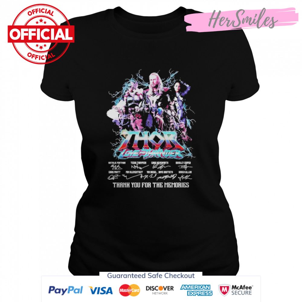 Thor Love And Thunder 2022 Signatures Thank You For The Memories Shirt