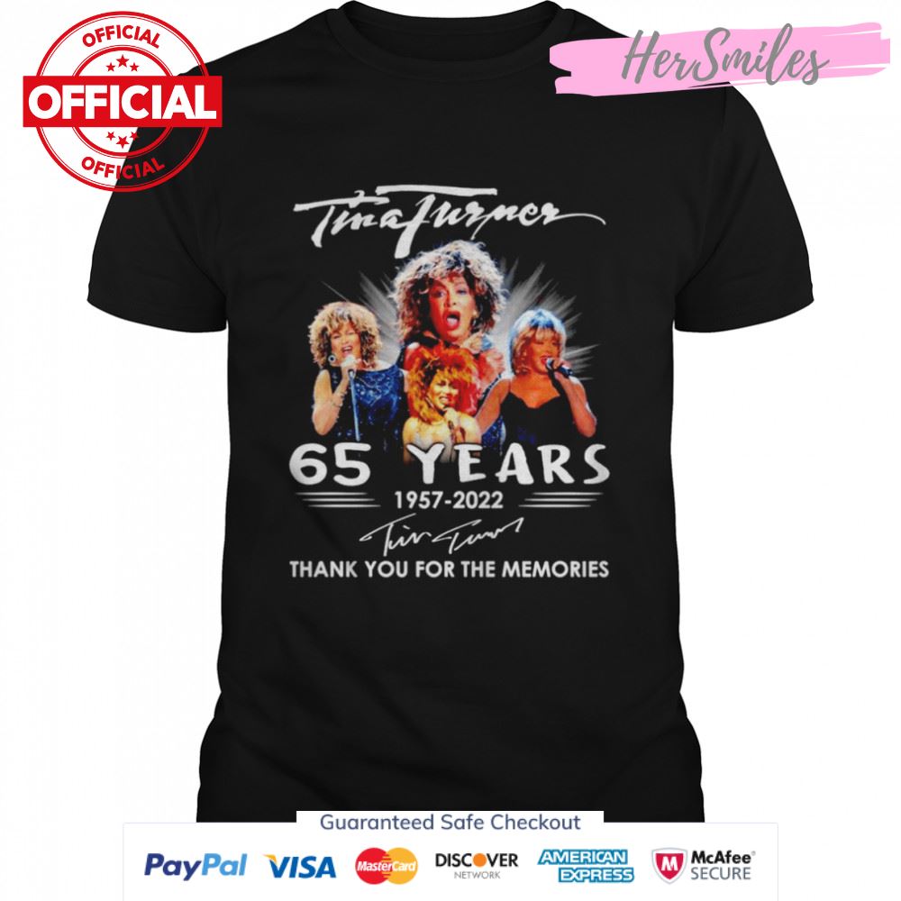 Tina Turner 65 years 1957-2022 signatures shirt