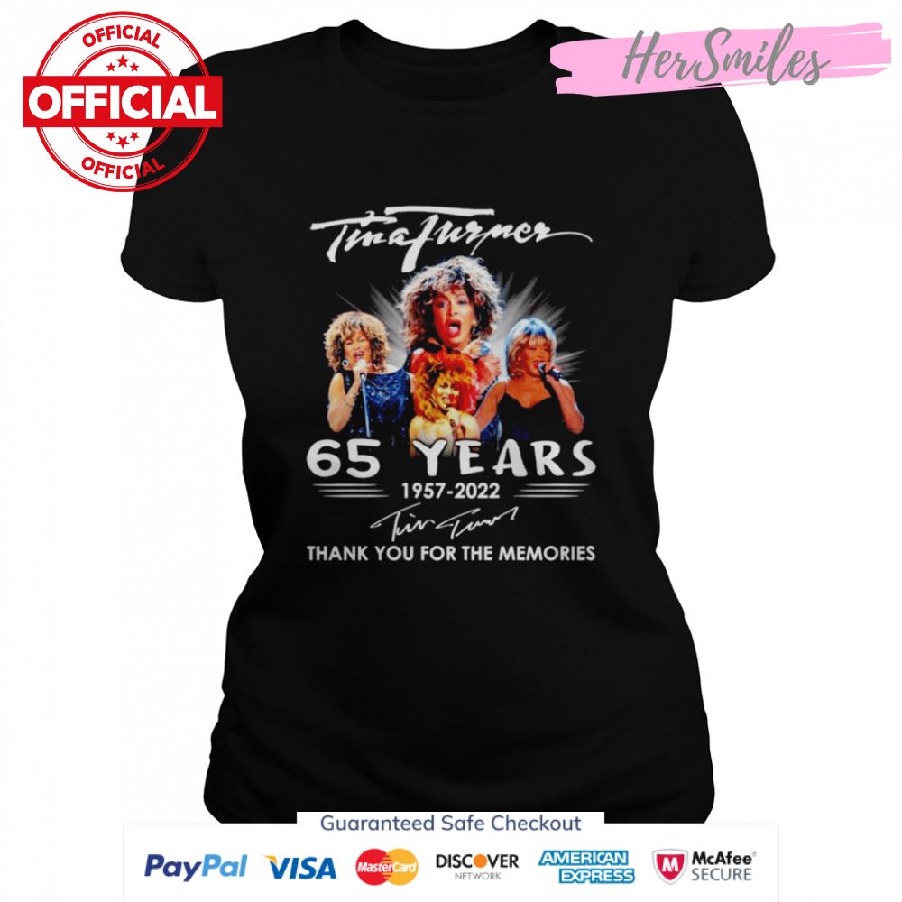 Tina Turner 65 years 1957-2022 signatures shirt