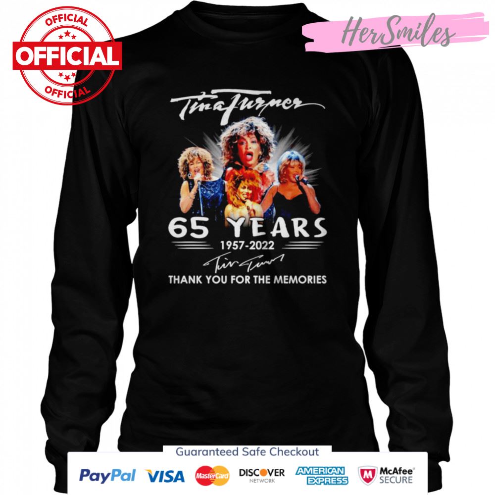 Tina Turner 65 years 1957-2022 signatures shirt Tina Turner 65 years 1957-2022 signatures shirt