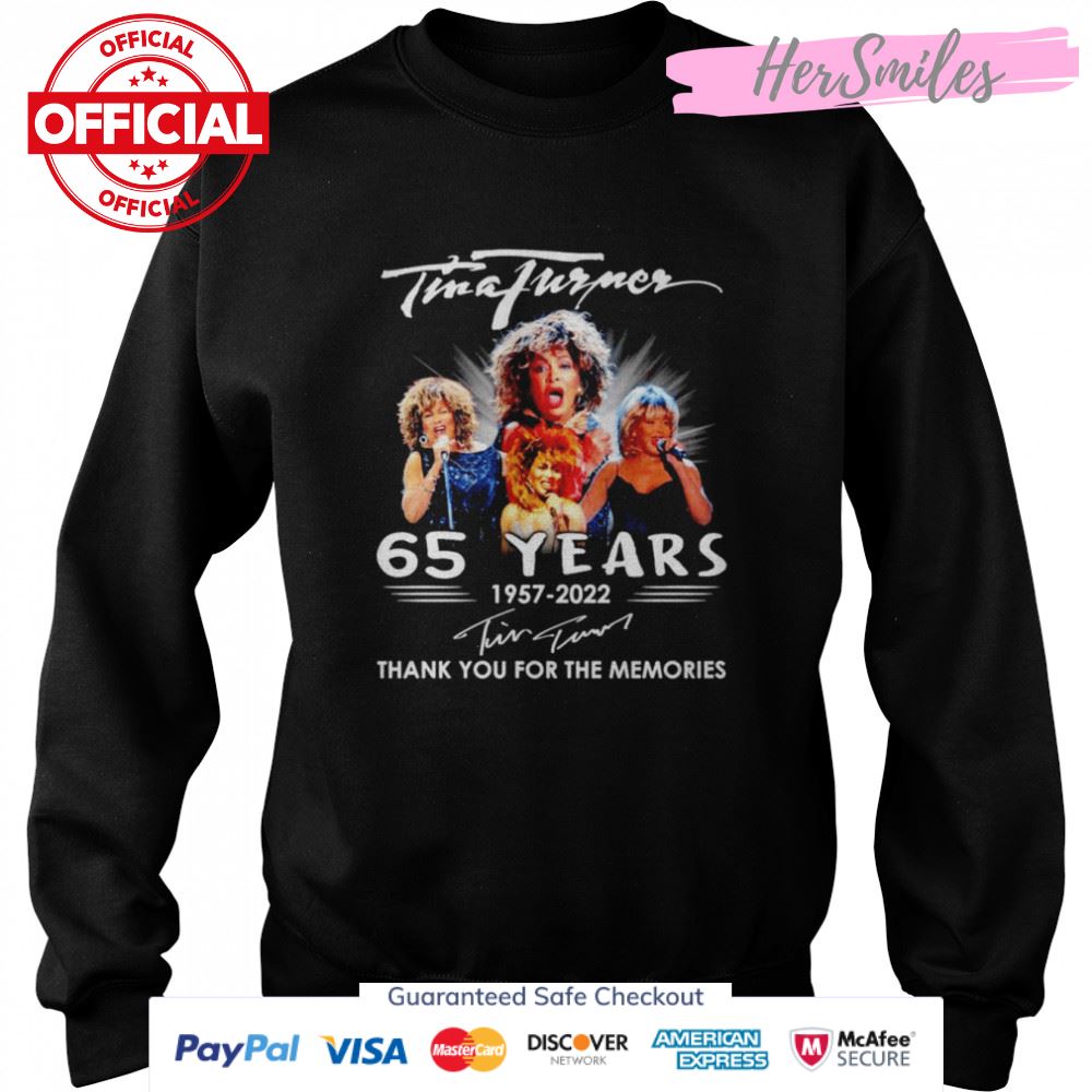 Tina Turner 65 years 1957-2022 signatures shirt Tina Turner 65 years 1957-2022 signatures shirt