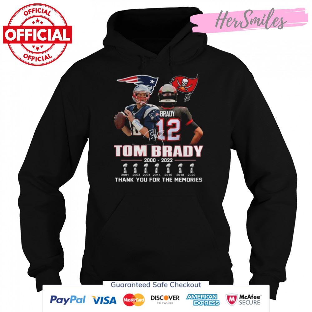 Tom Brady 2000-2022 thank you for the memories signature shirt Tom Brady 2000-2022 thank you for the memories signature shirt