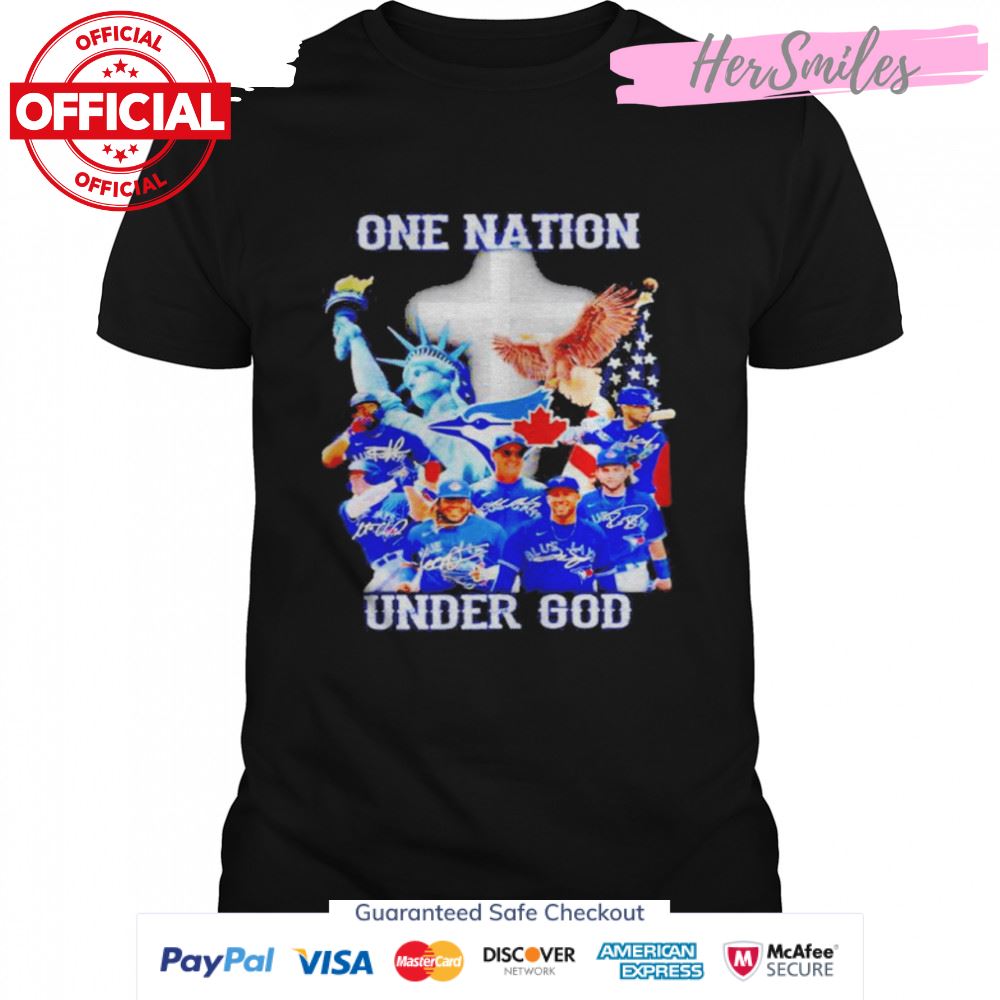 Toronto Blue Jays One Nation Under God Signatures Shirt