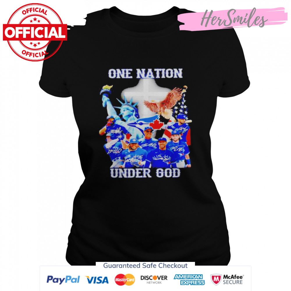 Toronto Blue Jays One Nation Under God Signatures Shirt