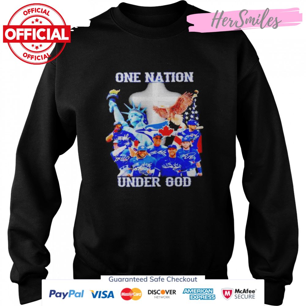 Toronto Blue Jays One Nation Under God Signatures Shirt Toronto Blue Jays One Nation Under God Signatures Shirt