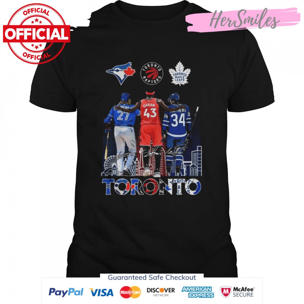 Toronto Sports Vladimir Guerrero Jr. Pascal Siakam And Auston Matthews Signatures Shirt