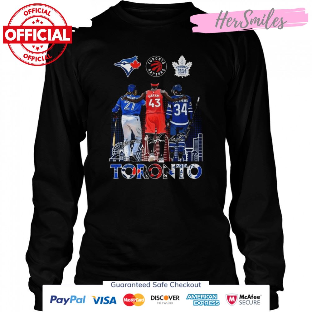 Toronto Sports Vladimir Guerrero Jr. Pascal Siakam And Auston Matthews Signatures Shirt Toronto Sports Vladimir Guerrero Jr. Pascal Siakam And Auston Matthews Signatures Shirt