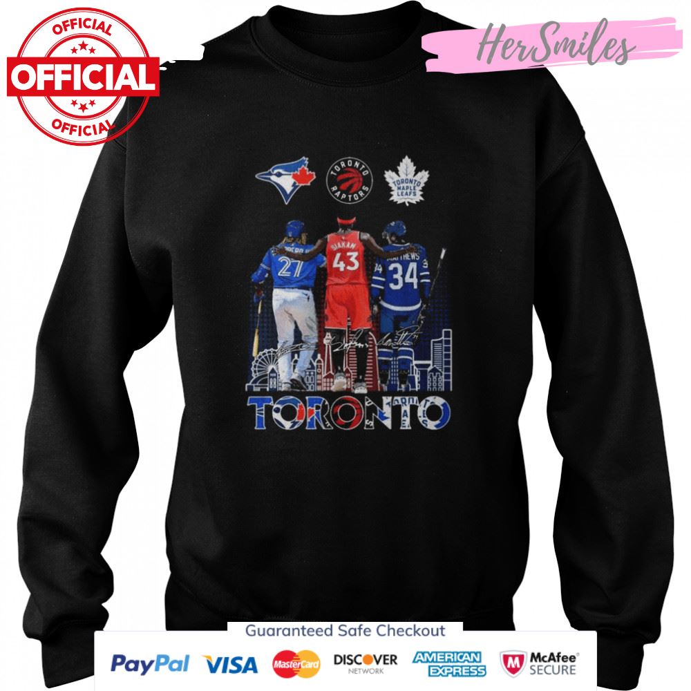 Toronto Sports Vladimir Guerrero Jr. Pascal Siakam And Auston Matthews Signatures Shirt Toronto Sports Vladimir Guerrero Jr. Pascal Siakam And Auston Matthews Signatures Shirt