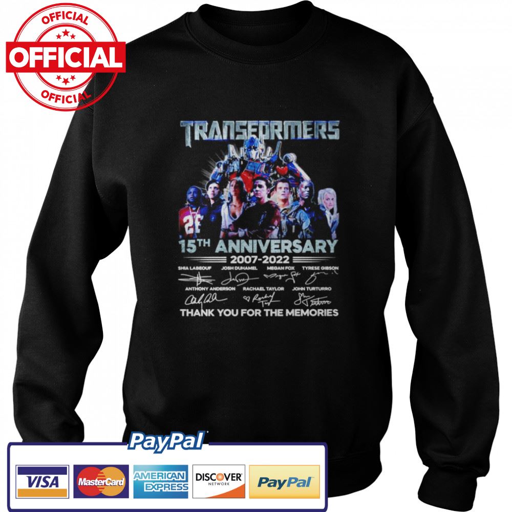 Transformers 15th anniversary 2007-2022 signatures shirt Transformers 15th anniversary 2007-2022 signatures shirt