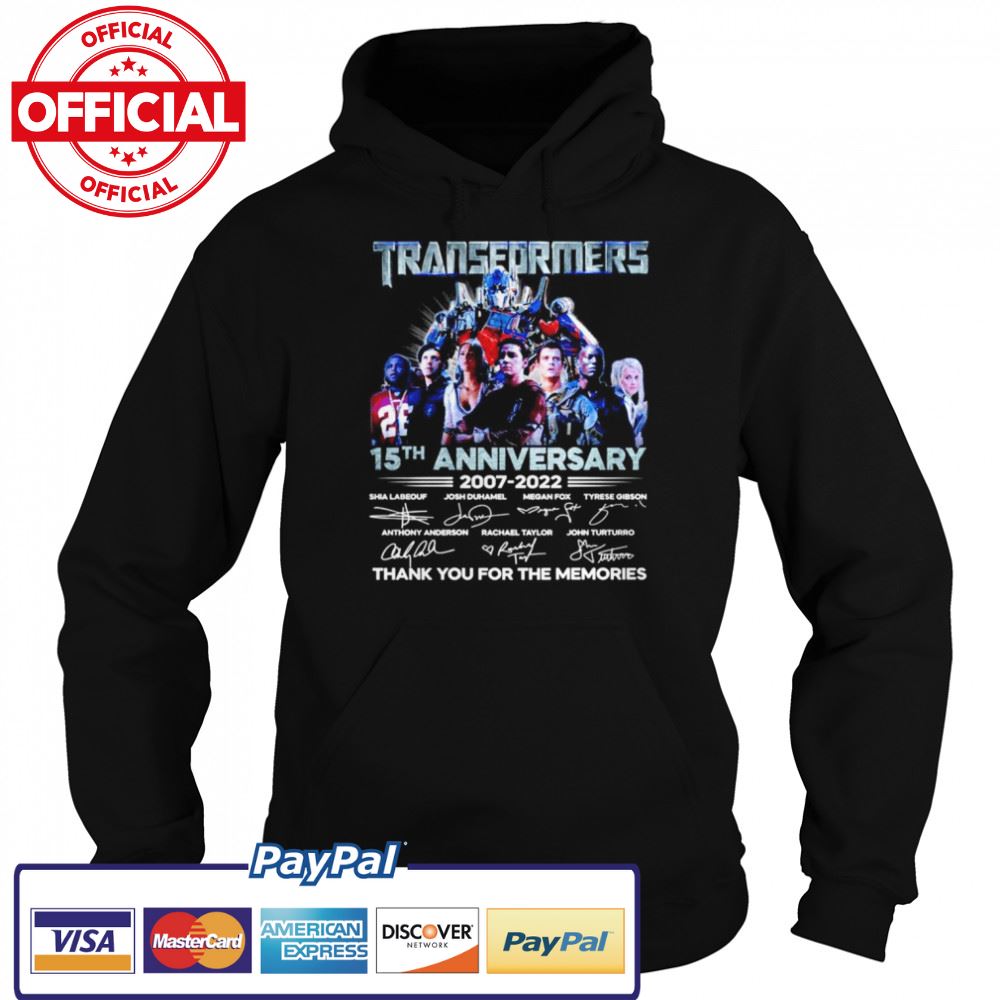 Transformers 15th anniversary 2007-2022 signatures shirt Transformers 15th anniversary 2007-2022 signatures shirt