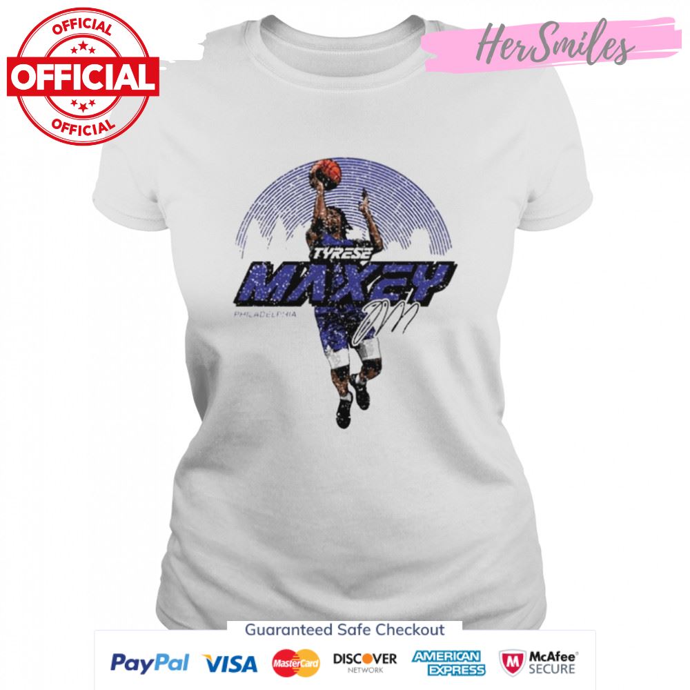 Tyrese Maxey Philadelphia Skyline signature shirt