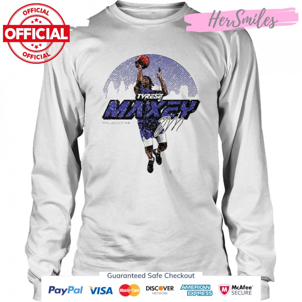 Tyrese Maxey Philadelphia Skyline signature shirt Tyrese Maxey Philadelphia Skyline signature shirt