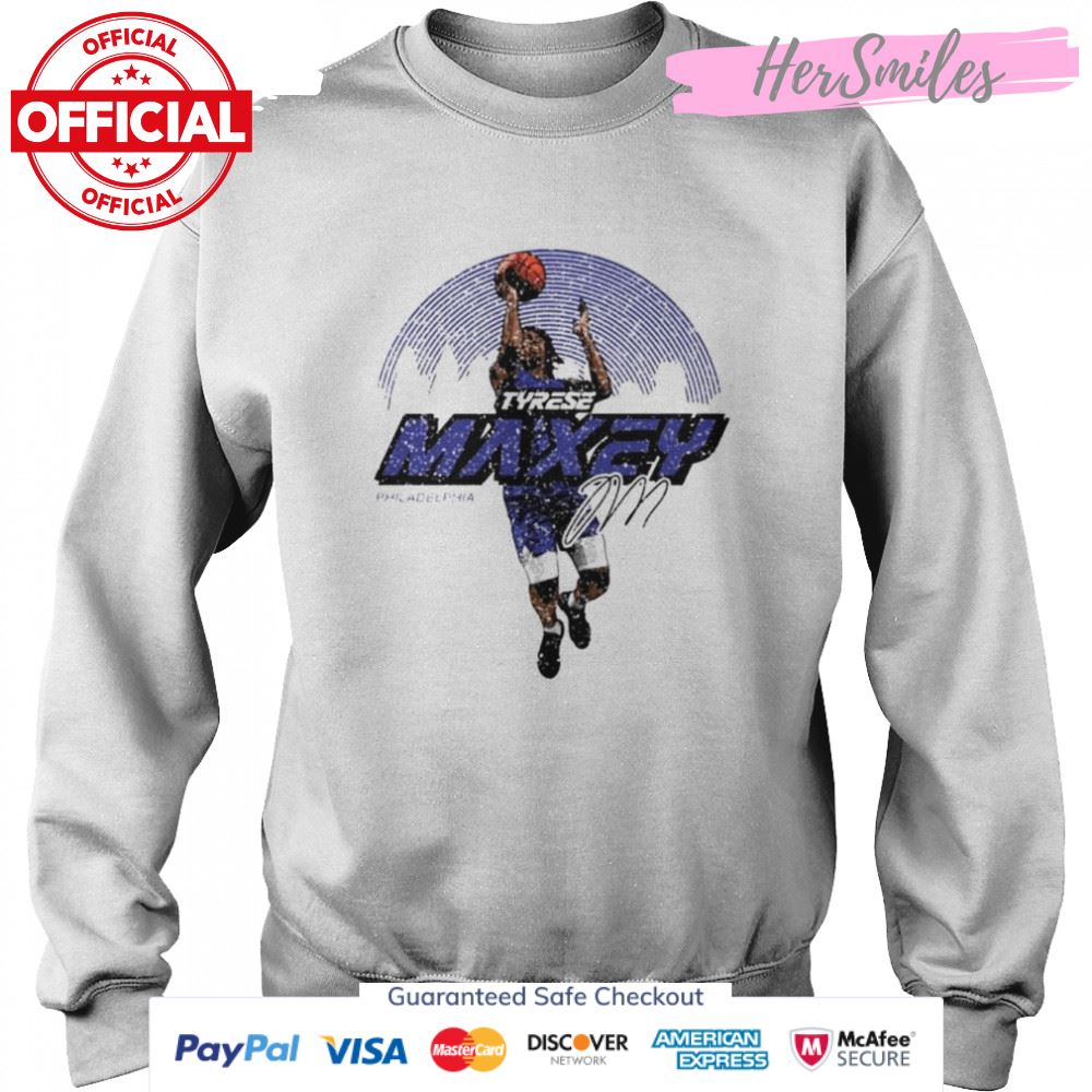 Tyrese Maxey Philadelphia Skyline signature shirt Tyrese Maxey Philadelphia Skyline signature shirt