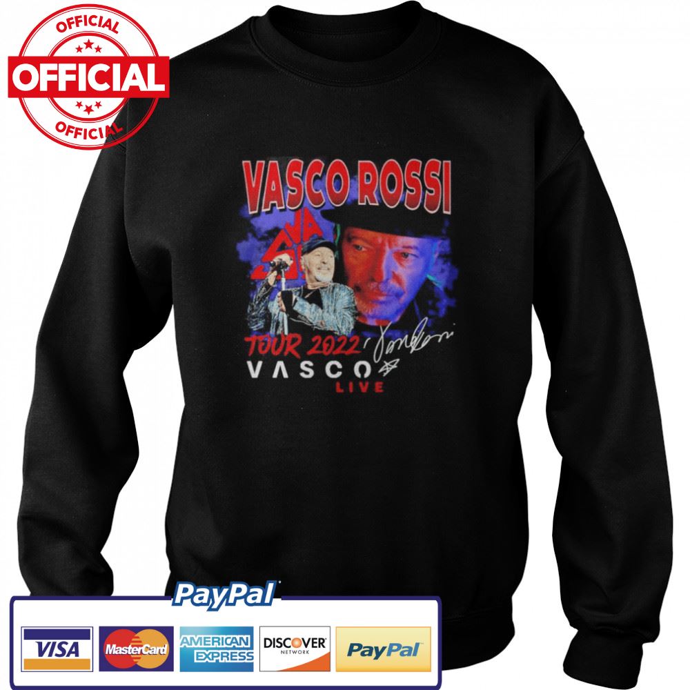 Vasco Rossi tour 2022 Vasco live signature T-shirt Vasco Rossi tour 2022 Vasco live signature T-shirt