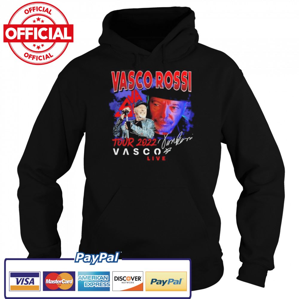 Vasco Rossi tour 2022 Vasco live signature T-shirt Vasco Rossi tour 2022 Vasco live signature T-shirt