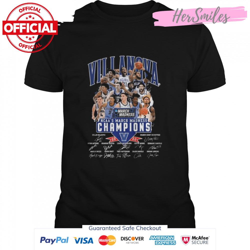 Villanova Wildcats Ncaa March Madness 2022 signatures shirt