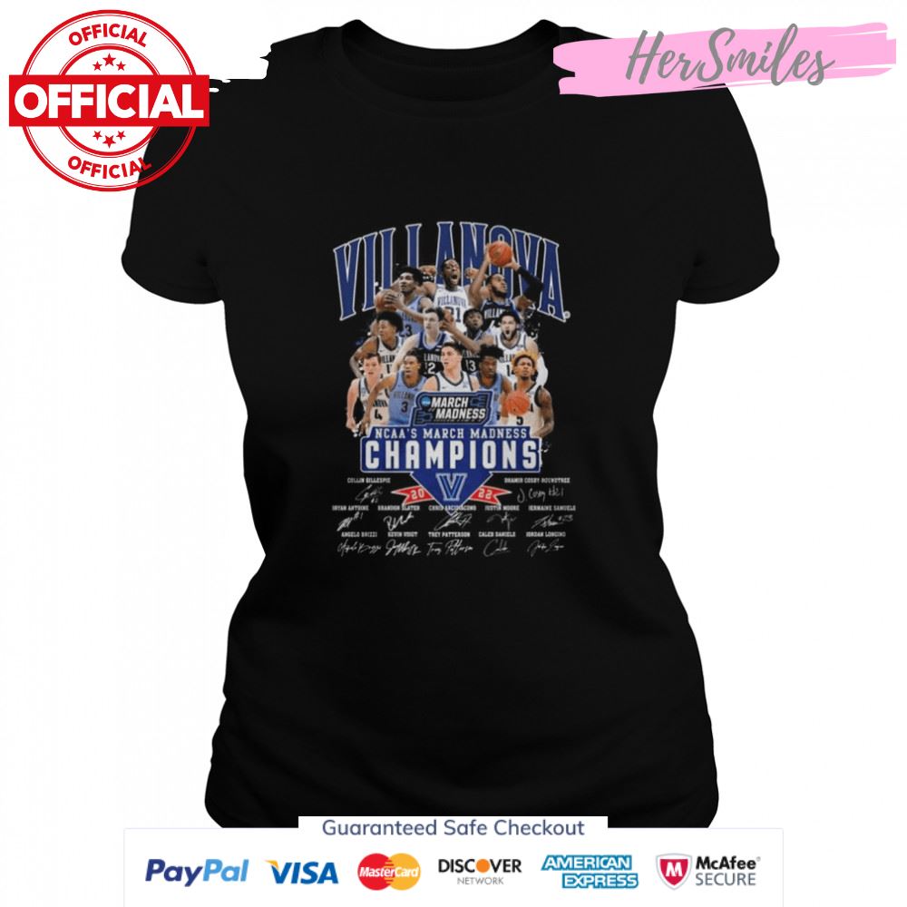 Villanova Wildcats Ncaa March Madness 2022 signatures shirt