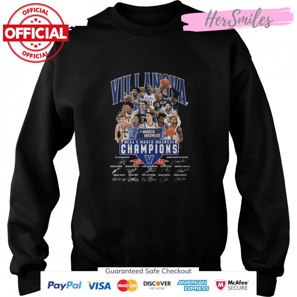 Villanova Wildcats Ncaa March Madness 2022 signatures shirt Villanova Wildcats Ncaa March Madness 2022 signatures shirt