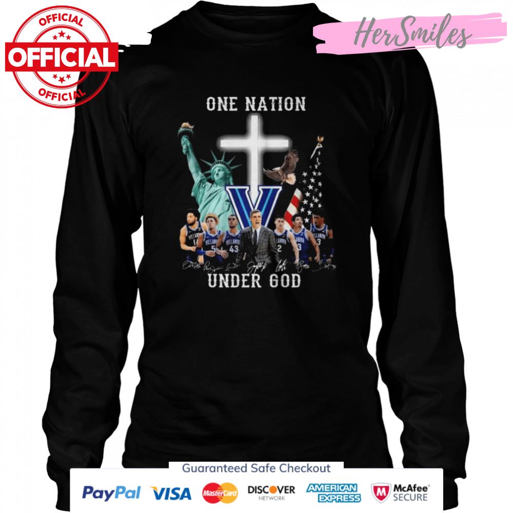 Villanova Wildcats one nation under god signatures 2022 shirt Villanova Wildcats one nation under god signatures 2022 shirt