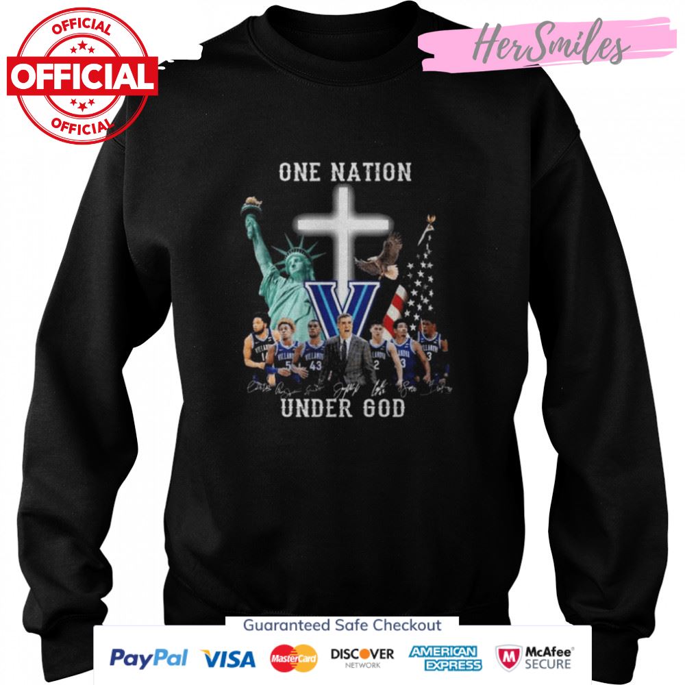 Villanova Wildcats one nation under god signatures 2022 shirt Villanova Wildcats one nation under god signatures 2022 shirt