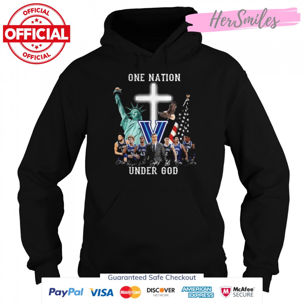 Villanova Wildcats one nation under god signatures 2022 shirt Villanova Wildcats one nation under god signatures 2022 shirt