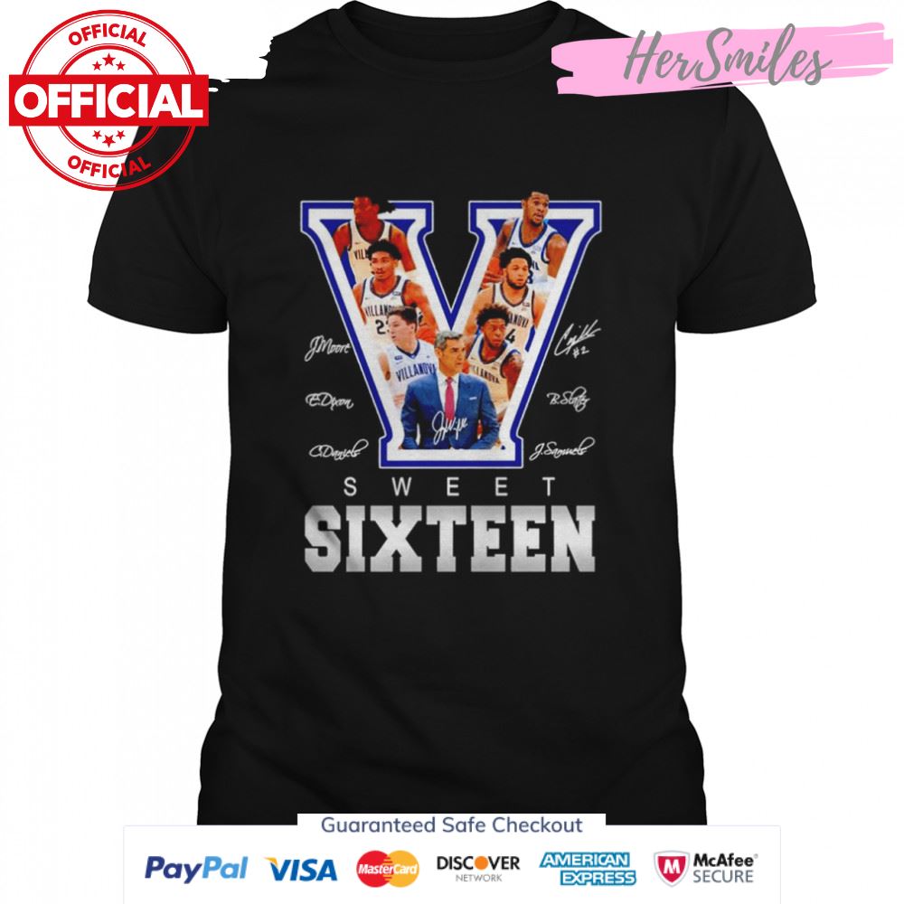 Villanova Wildcats Sweet Sixten signatures shirt