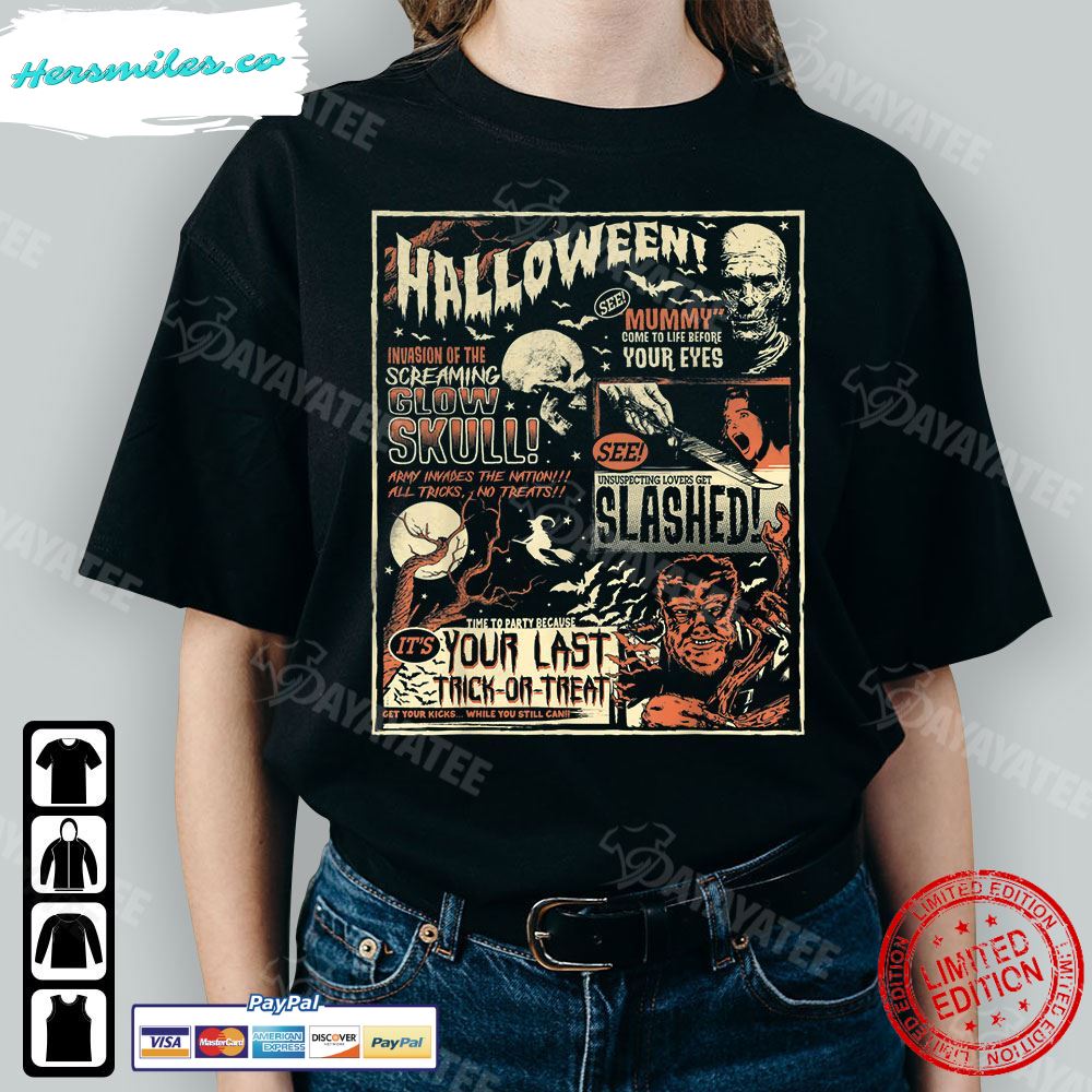 Vintage Halloween Horror Shirt Terror Old Time T-Shirt