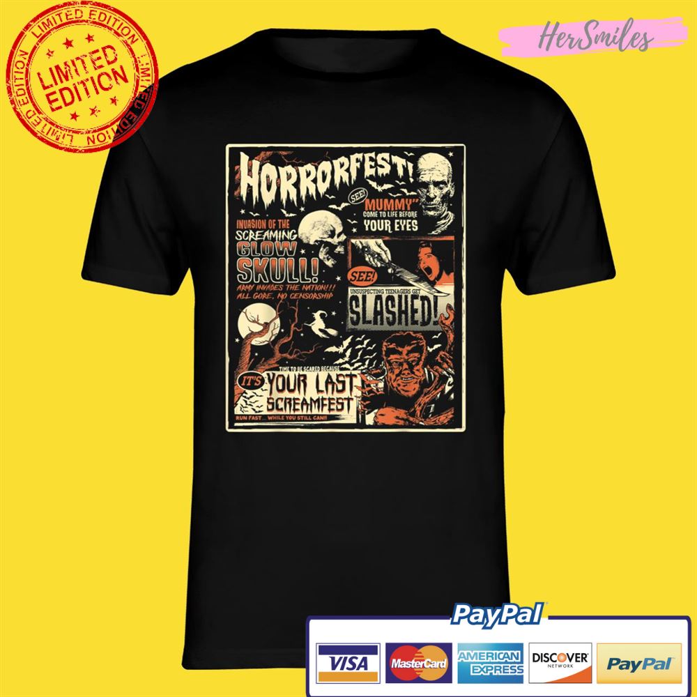 Vintage Horrorfest Movie Poste Halloween Shirt