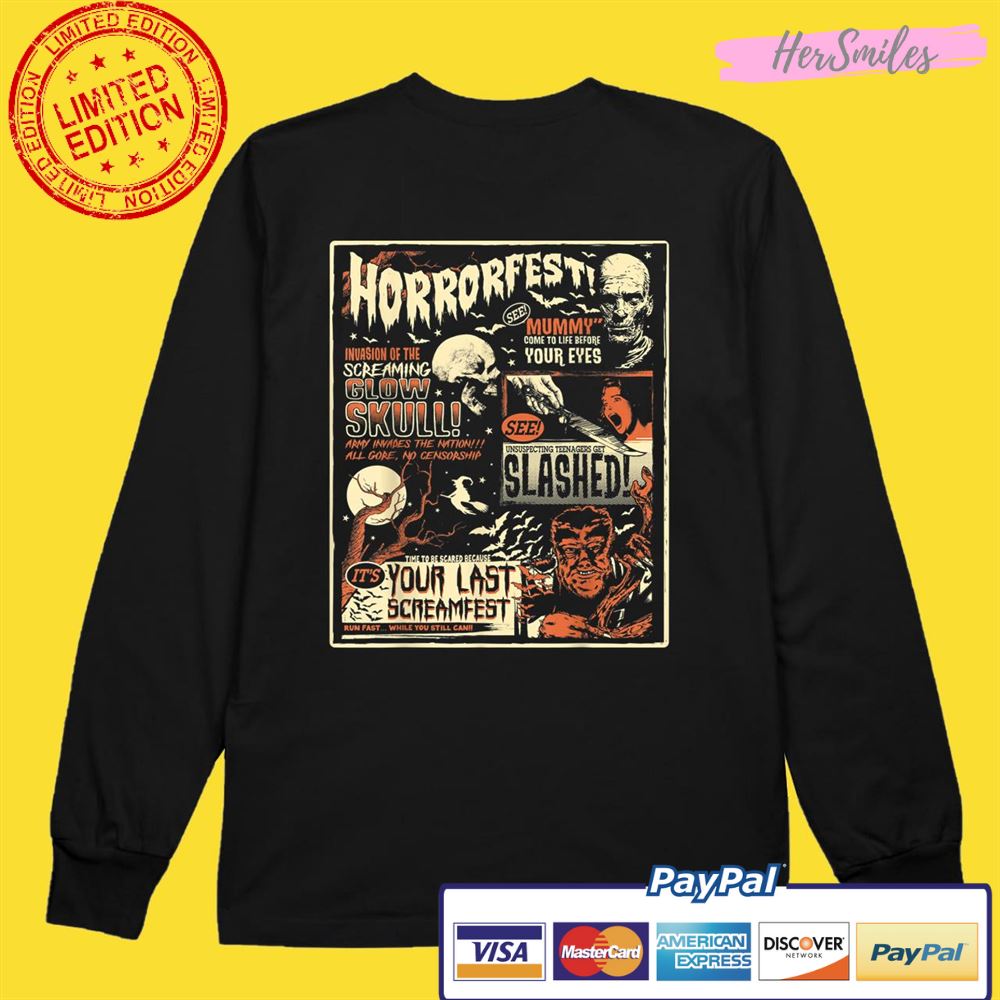 Vintage Horrorfest Movie Poste Halloween Shirt