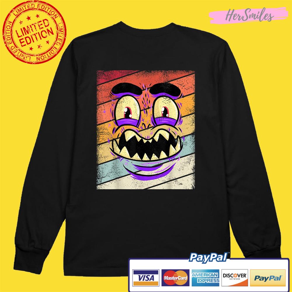 Vintage Laughing Monster Face Retro Halloween Shirt
