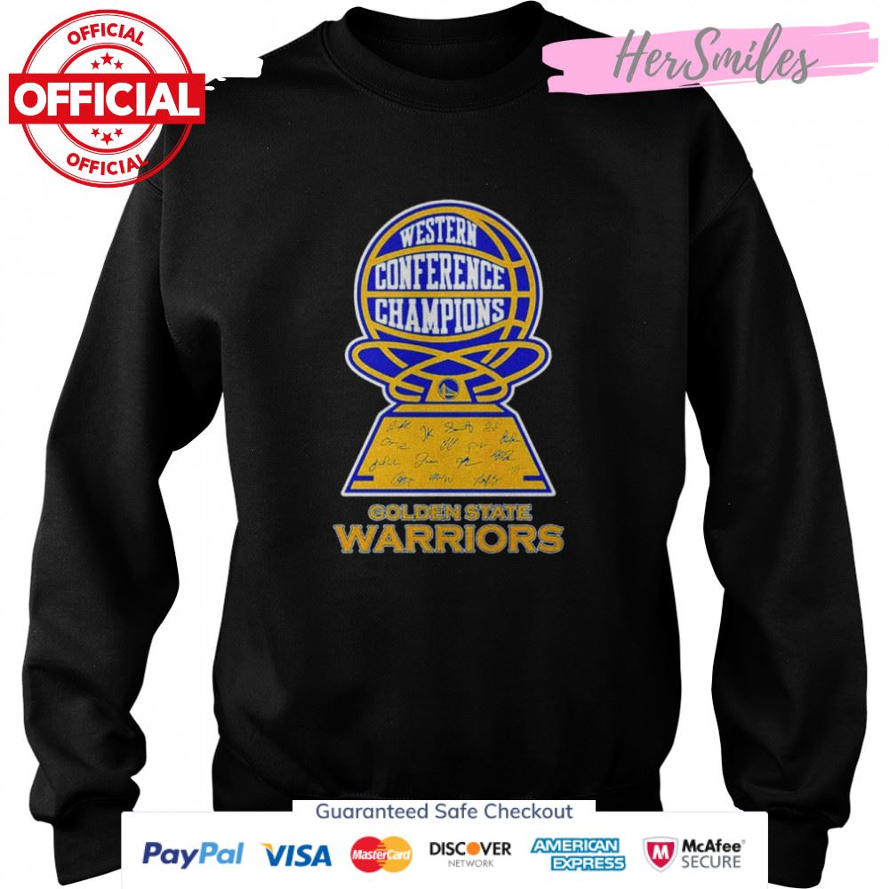 Western Conference Champions Golden State Warrirors signatures shirt Western Conference Champions Golden State Warrirors signatures shirt