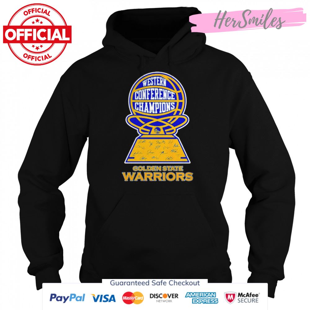 Western Conference Champions Golden State Warrirors signatures shirt Western Conference Champions Golden State Warrirors signatures shirt