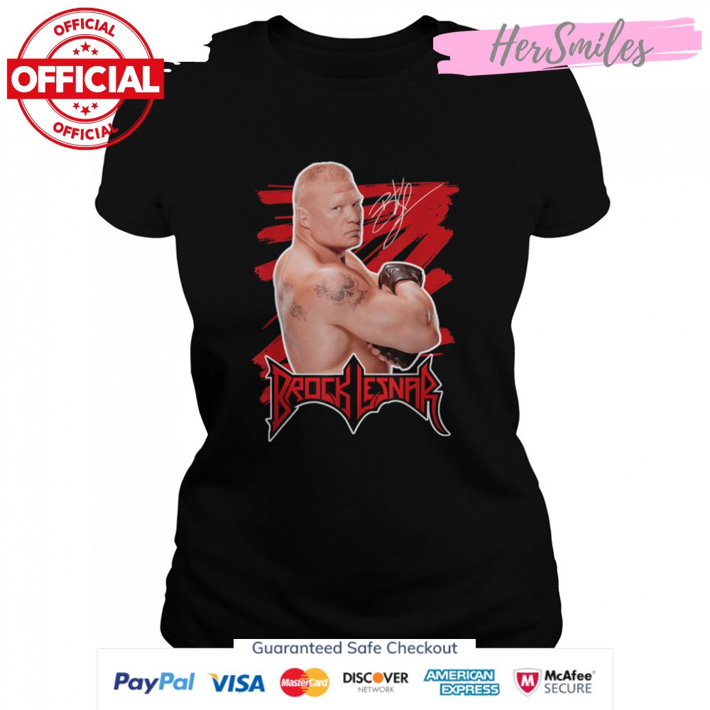 WWE Brock Lesnar with Logo and Signature T-Shirt