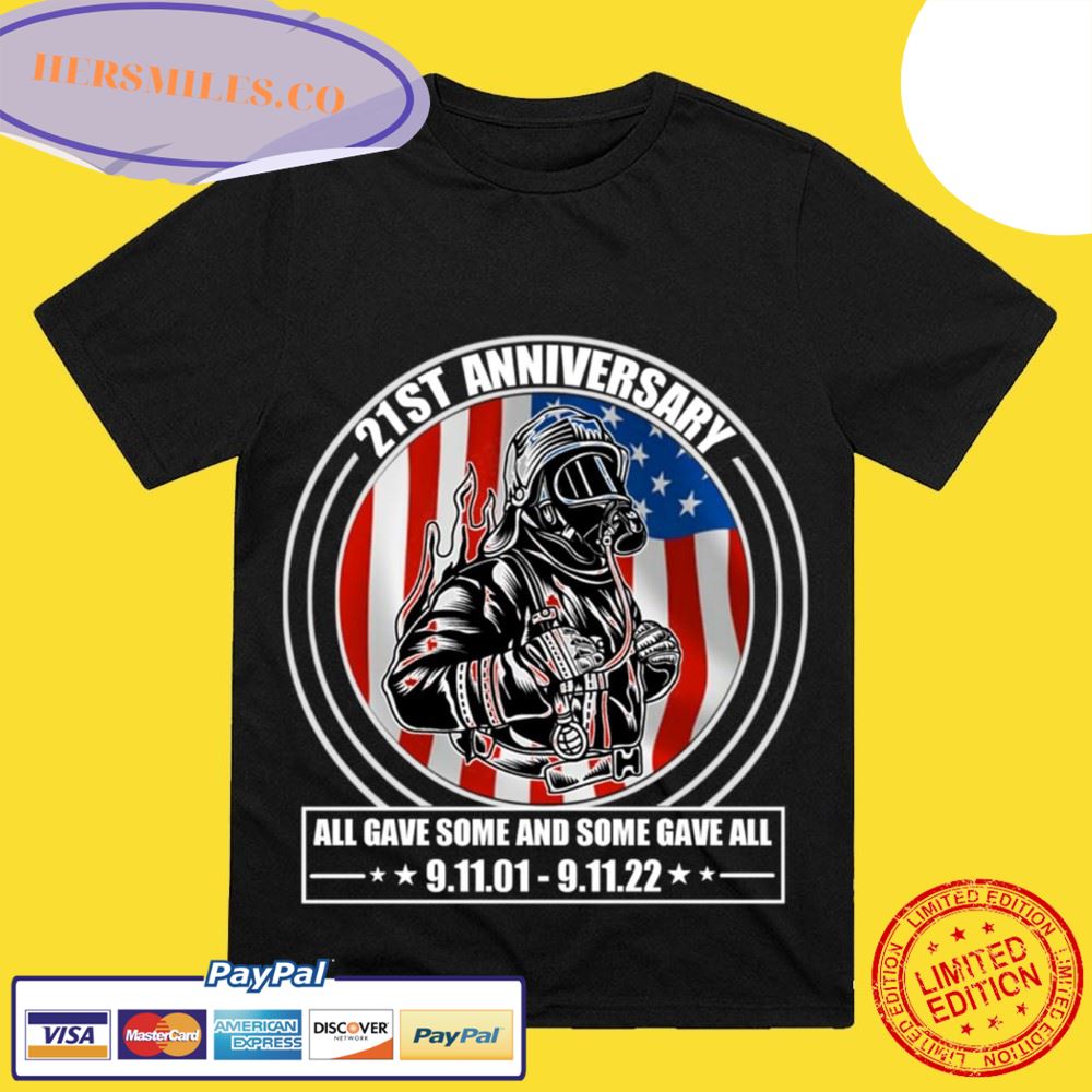 21st Anniversary Firefighter Gift Patriot Day T-Shirt