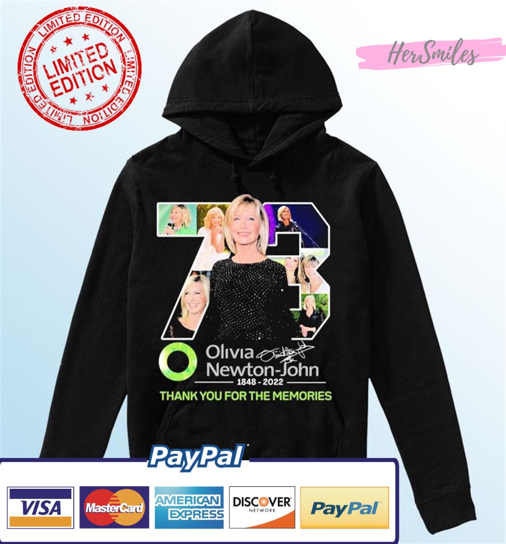 Olivia Newton John 1948-2022 Thank You For The Memories Signature T-Shirt