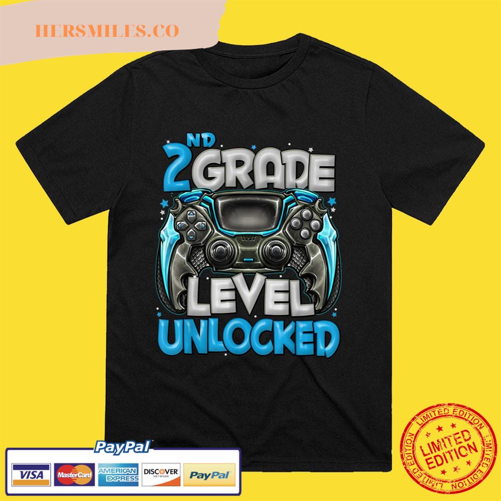 2nd Grade Level Unlocked Game On 2nd Grade Back To School T-Shirt