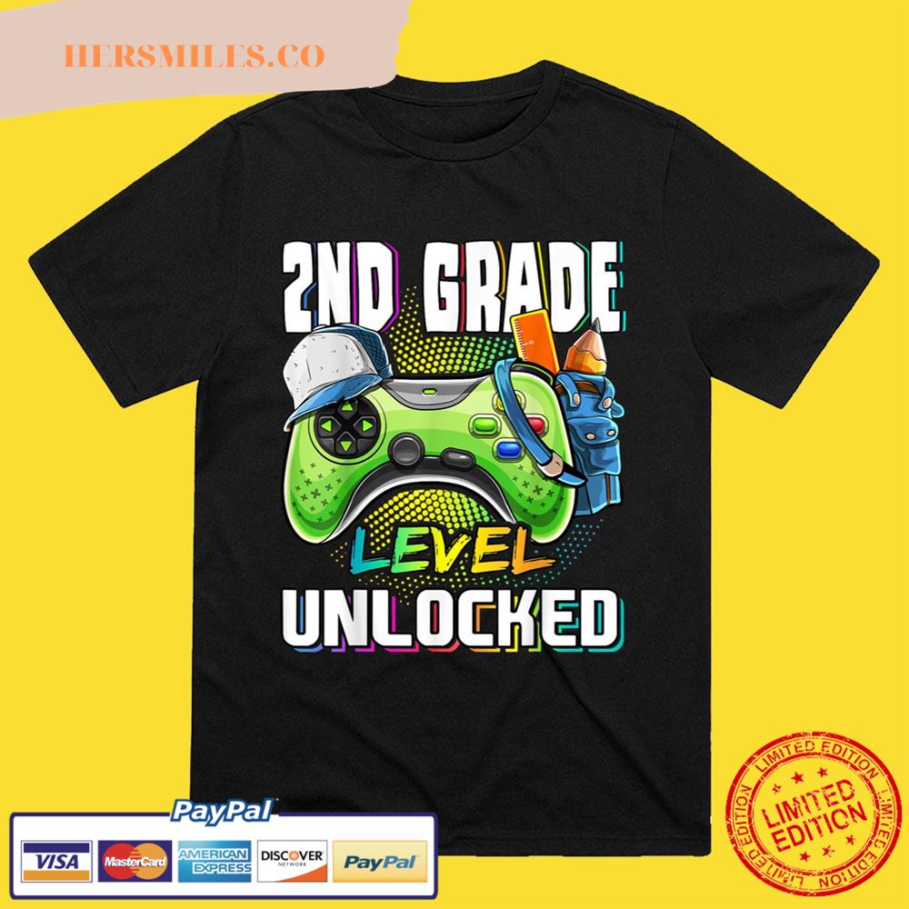 2nd Grade Level Unlocked Video Game Back to School T-Shirt