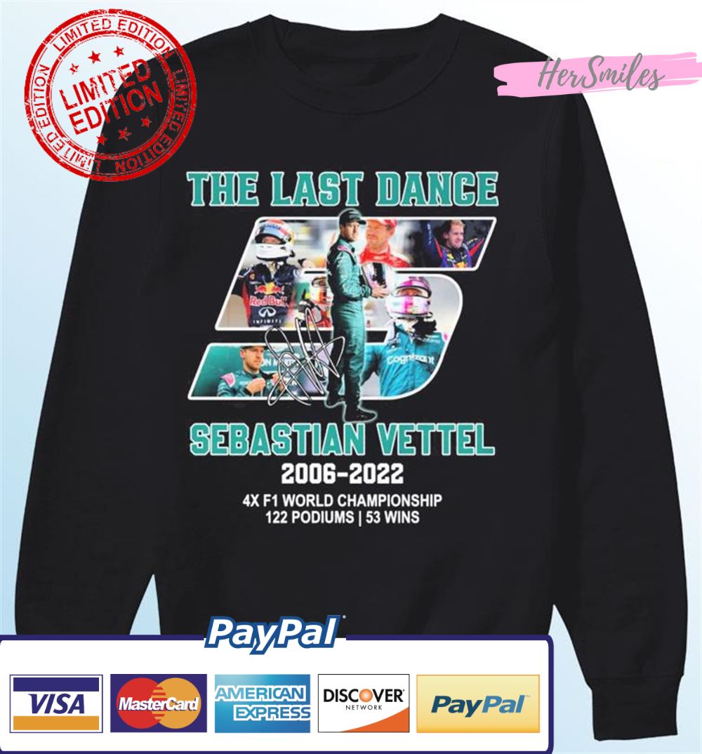 The Last Dance Sebastian Vettel 2006-2022 Signatures T-Shirt The Last Dance Sebastian Vettel 2006-2022 Signatures T-Shirt