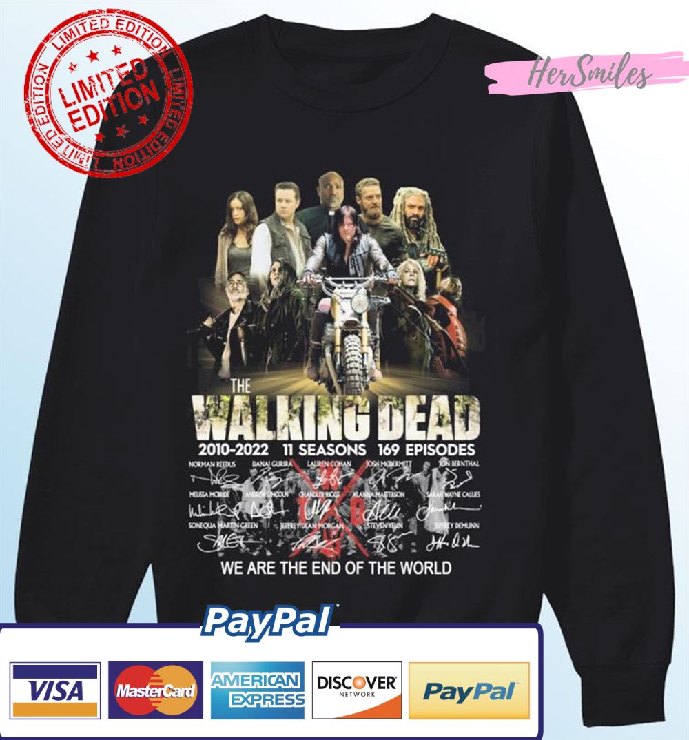 The Walking Dead 2010-2022 We Are The End Of The World Signatures T-Shirt The Walking Dead 2010-2022 We Are The End Of The World Signatures T-Shirt