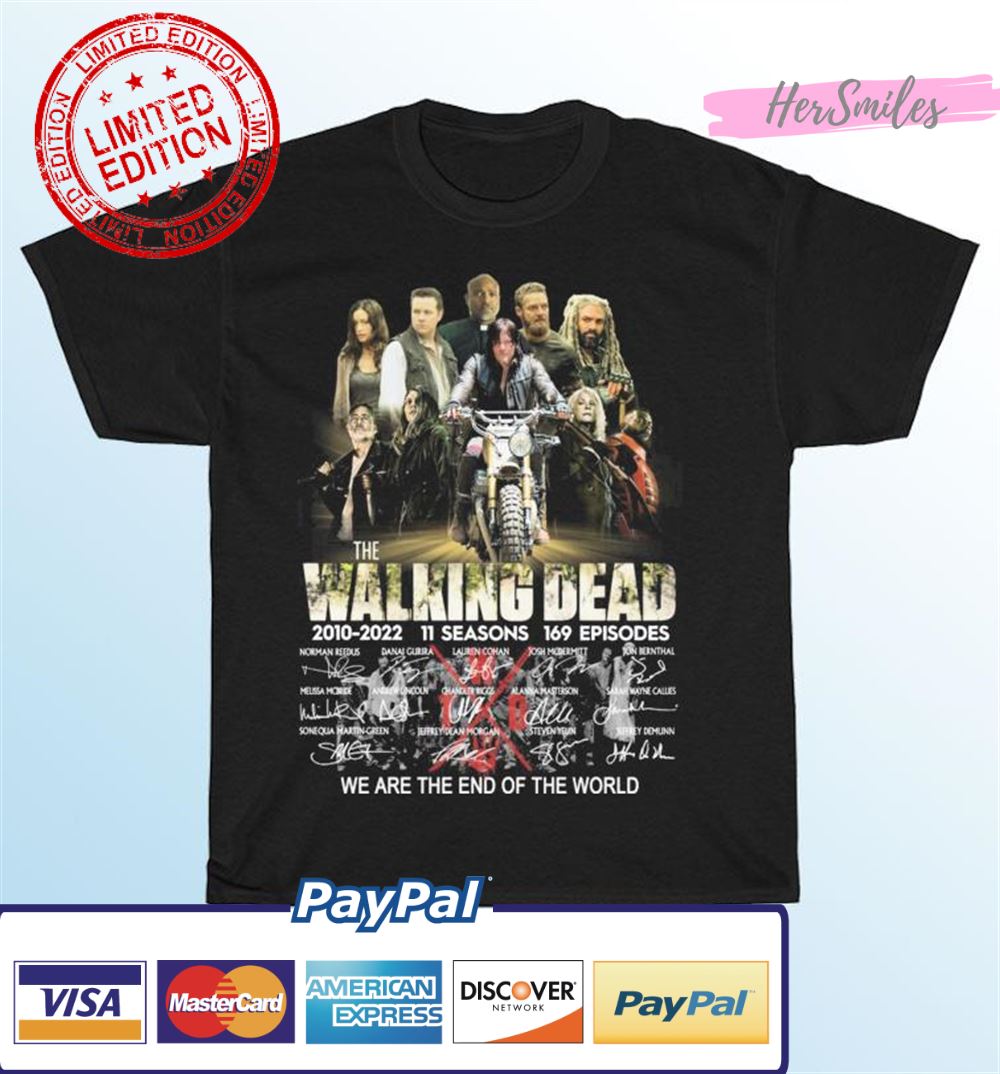 The Walking Dead 2010-2022 We Are The End Of The World Signatures T-Shirt The Walking Dead 2010-2022 We Are The End Of The World Signatures T-Shirt