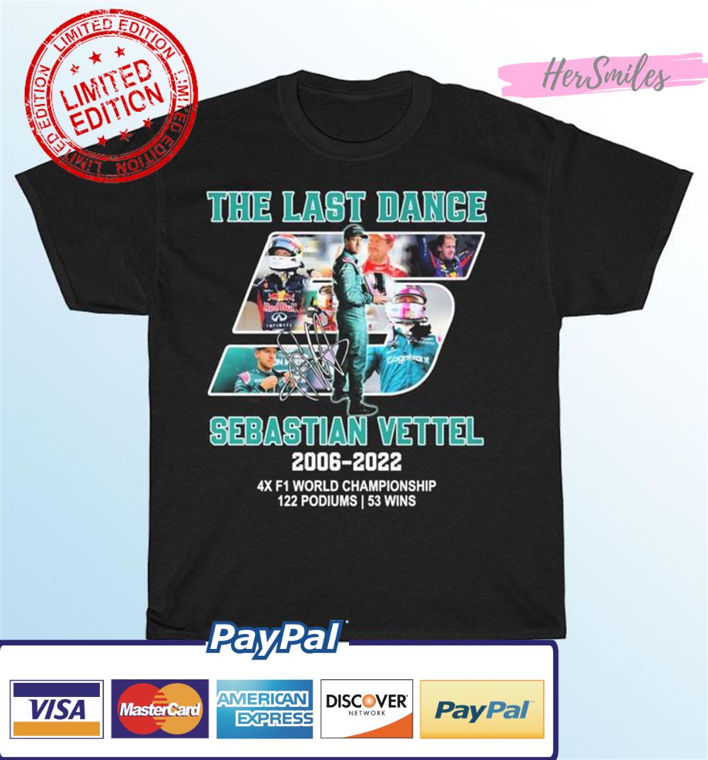 The Last Dance Sebastian Vettel 2006-2022 Signatures T-Shirt The Last Dance Sebastian Vettel 2006-2022 Signatures T-Shirt