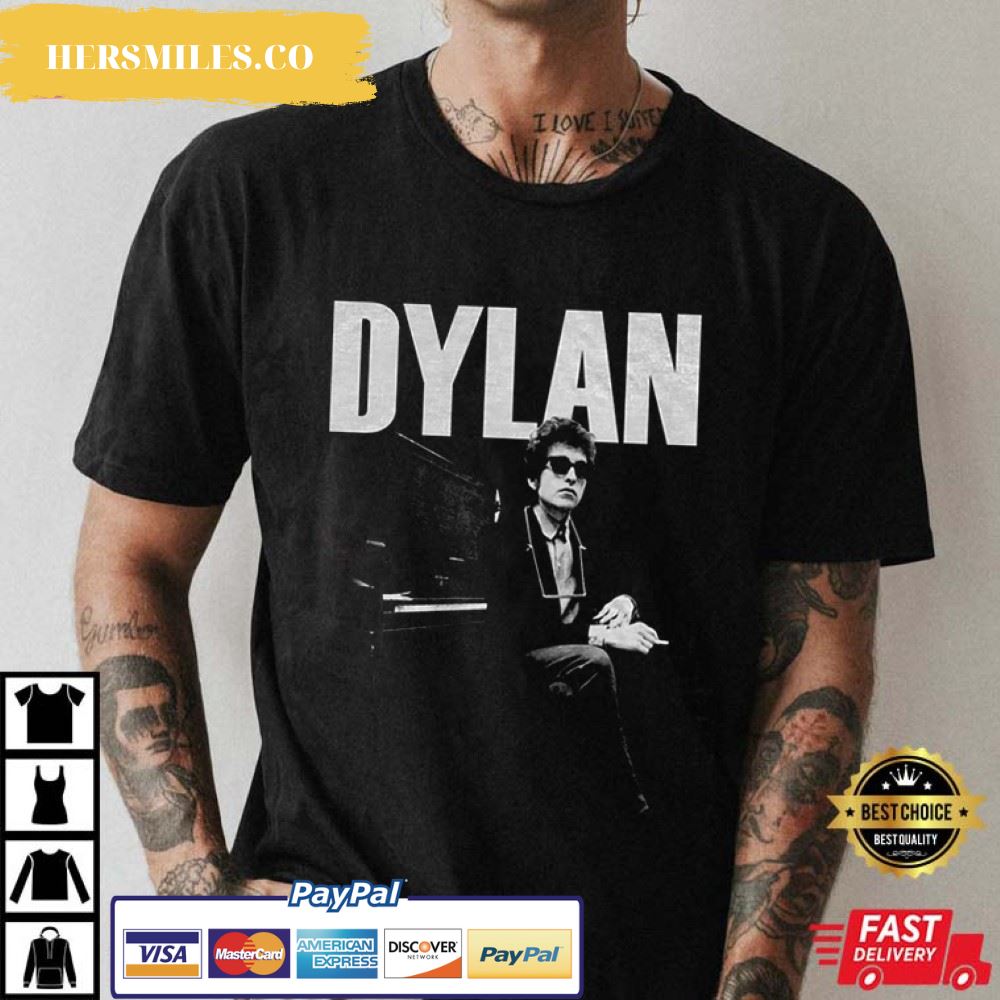 Bob Dylan At Piano Adult Gift T-Shirt
