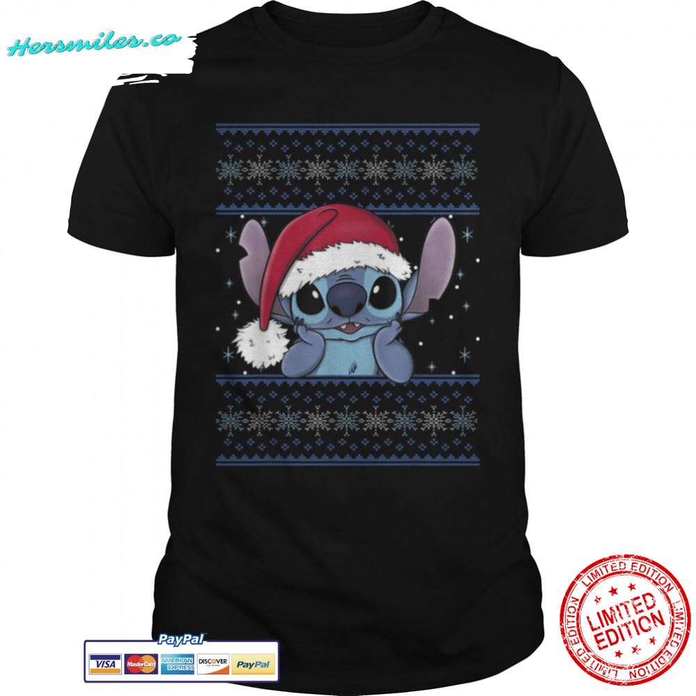 Disney Lilo &#038 Stitch Christmas Stitch Ugly Sweater Style T-Shirt