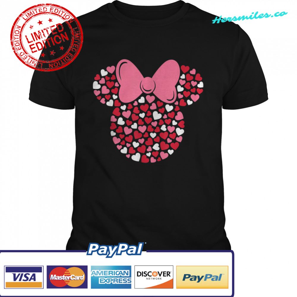 Disney Minnie Mouse Icon Pink Hearts Valentine&#8217s Day T-Shirt