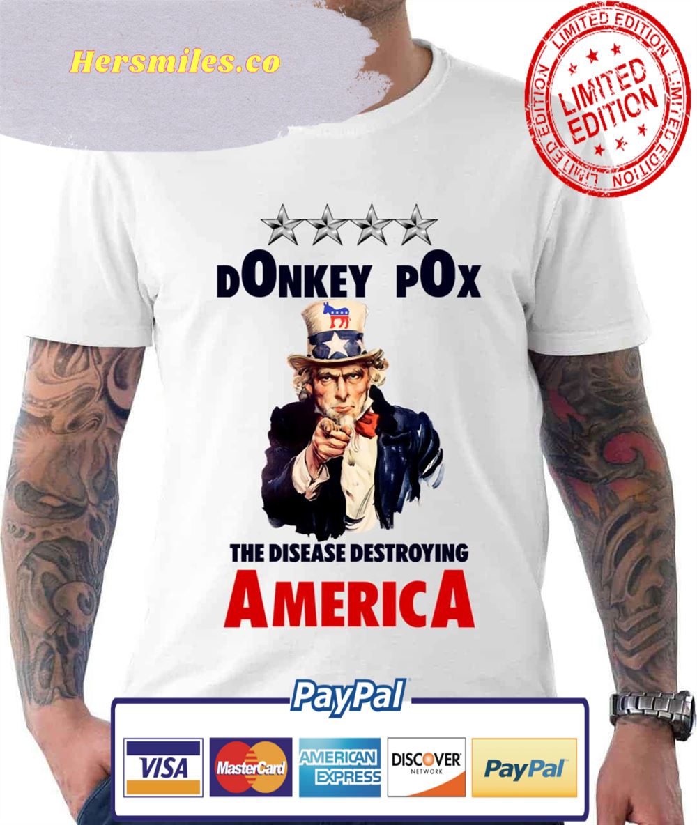 Donkey Pox The Disease Destroying America Funny Anti Biden Meme Unisex T-Shirt