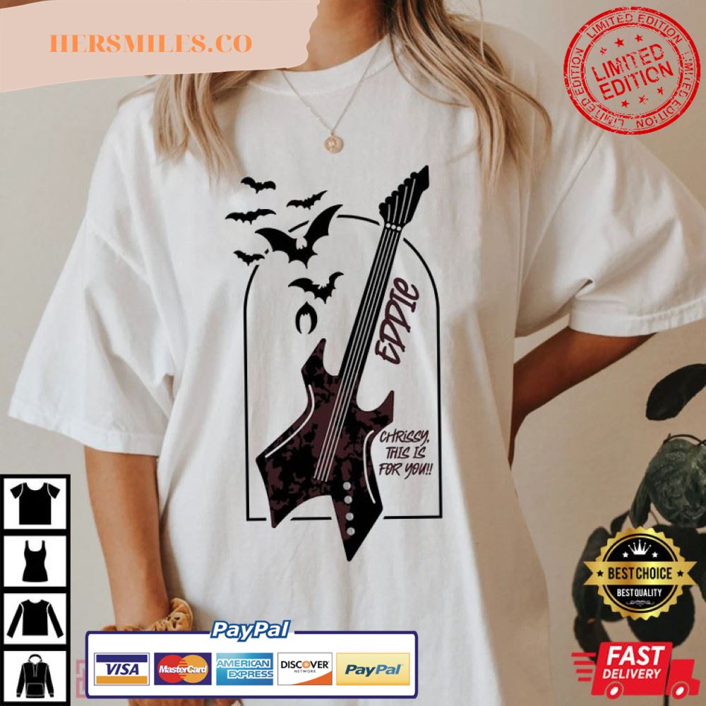 Eddie Munson Playing Guitar Retro The Piggyback T-Shirt