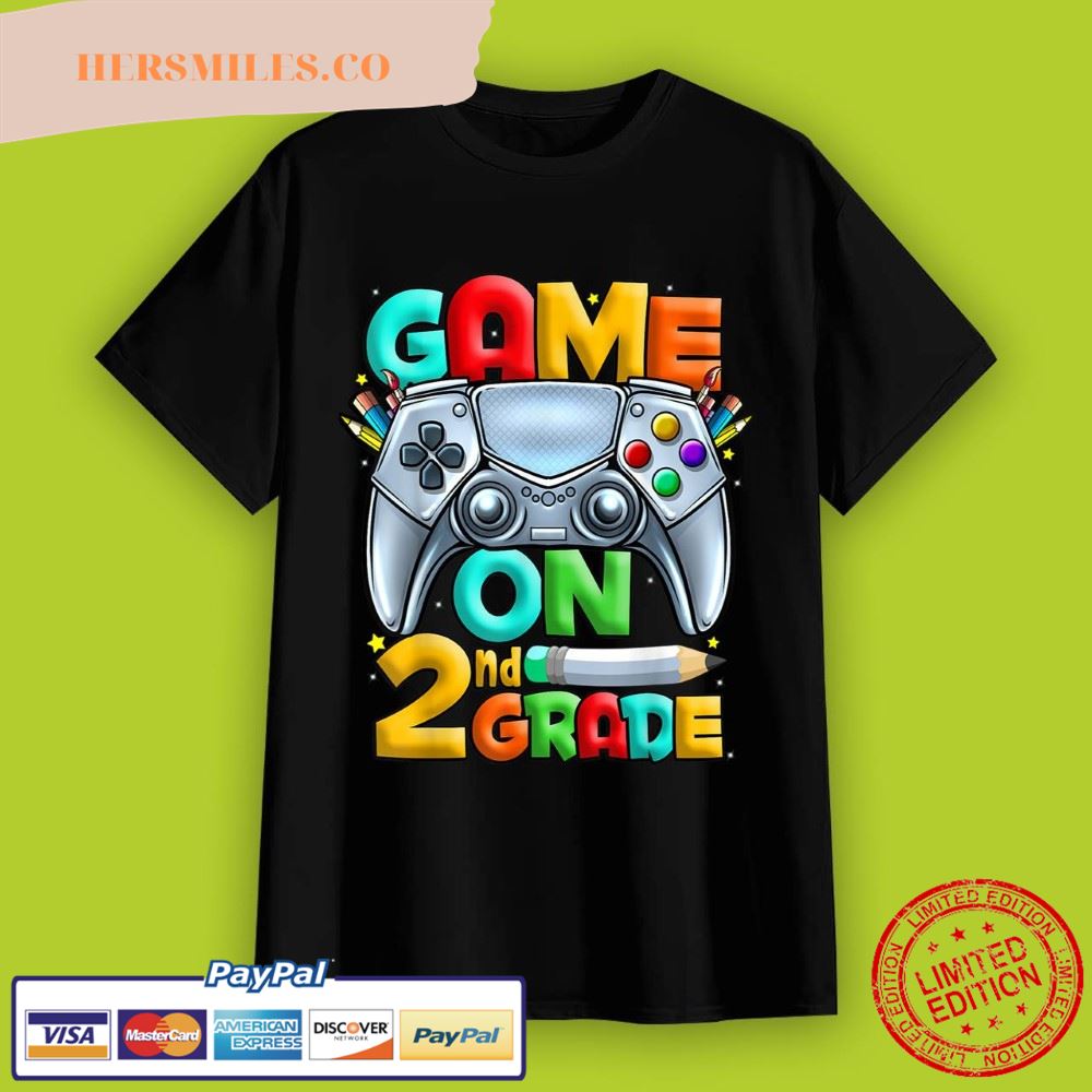 Game On 2nd Grade Back To School 2nd Grade Level Unlocked T-Shirt