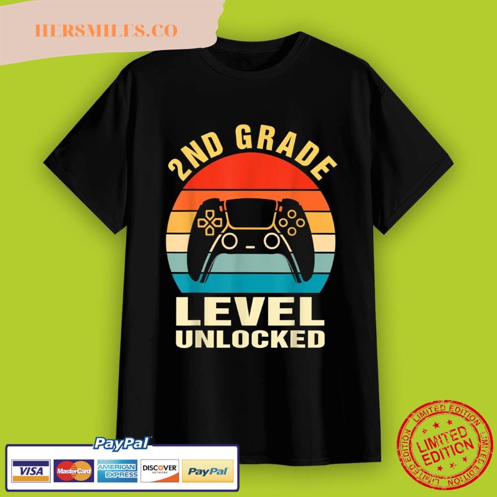 Grade Level 2nd Unlocked Video Game Back to School Boys T-Shirt