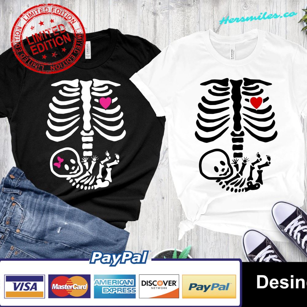 Halloween Pregnancy Shirt, Skeleton Baby Shirt
