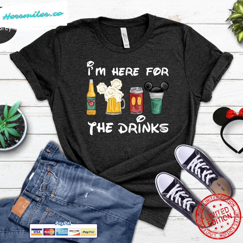 I’m Here For The Drinks Tee, Disney Food Beer Shirt